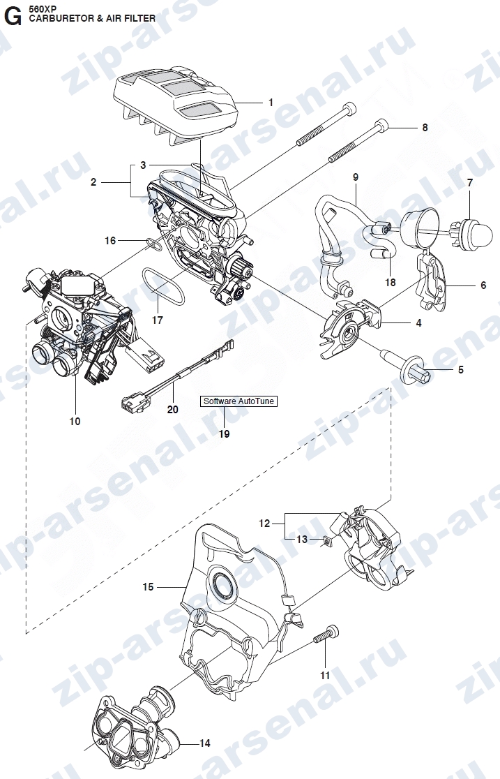   Карбюратор и воздушный фильтр для Husqvarna 560 XP