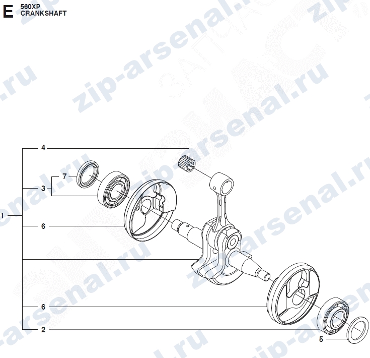   Коленвал для Husqvarna 560 XP