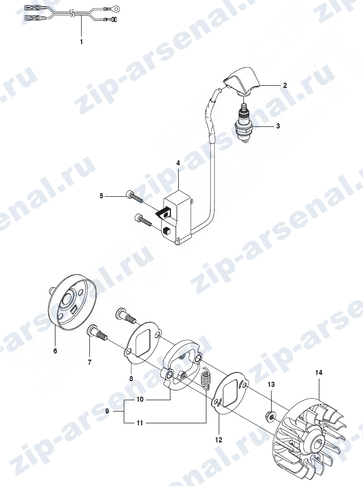   Система зажигания и сцепления для 327PT5S