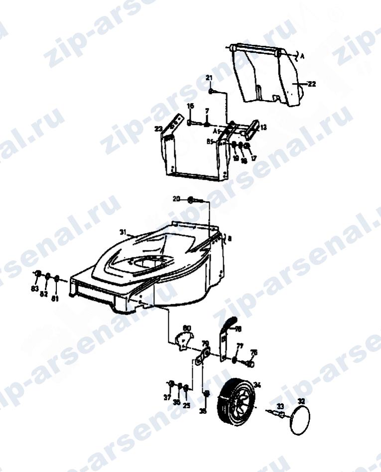 Артикул 11A-L00Z678 (год выпуска 1998). Колеса, регулятор высоты