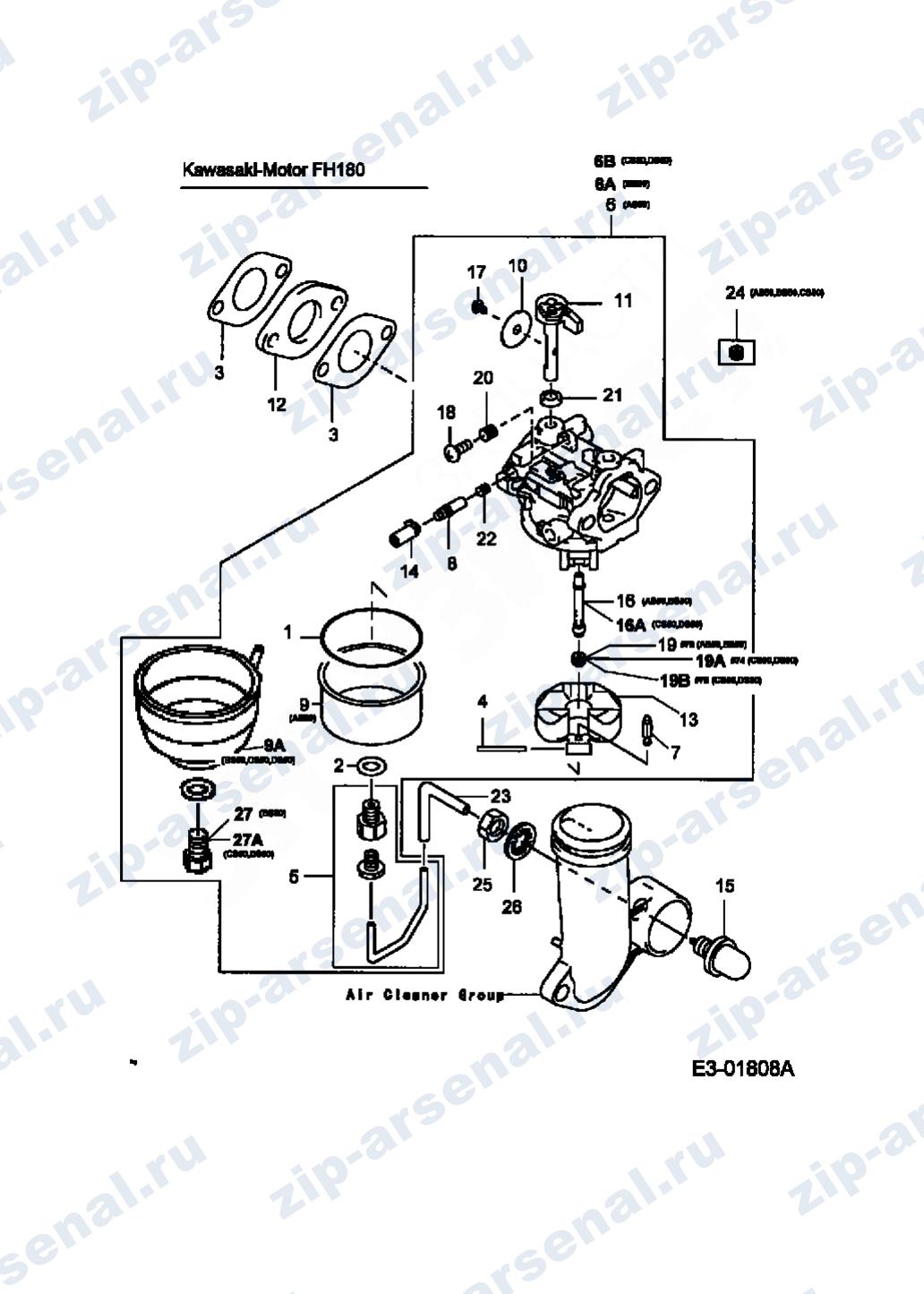 Артикул 12A-W77D678 (год выпуска 2004). Карбюратор