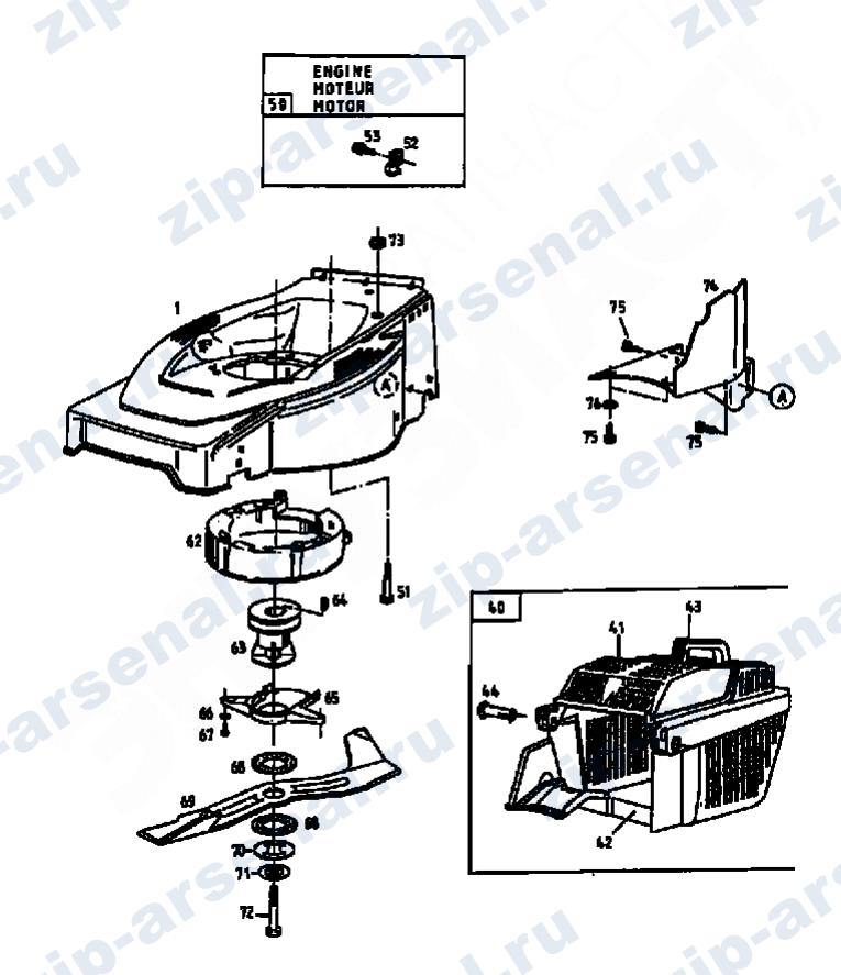 Артикул 12B-T02Z678 (год выпуска 2000). Травосборник, нож, двигатель