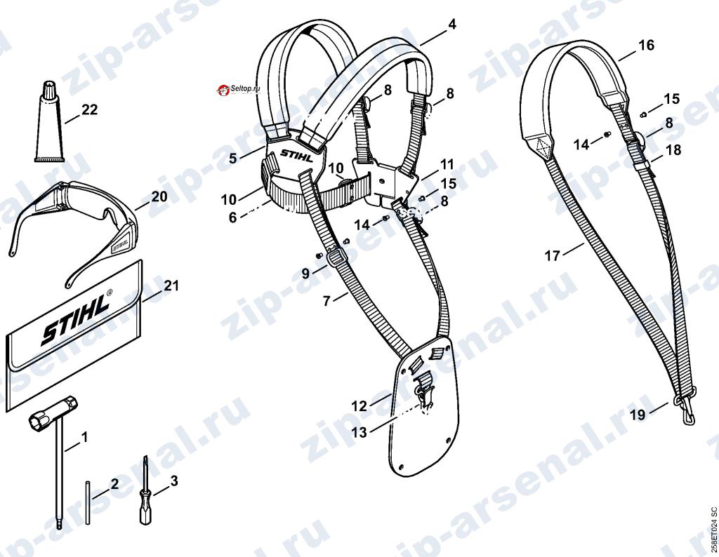 Инструмент - Специальные принадлежности для бензотриммера Stihl FS 87, FS 87 R